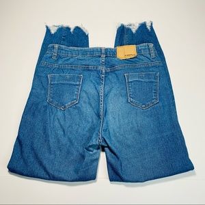 Firefly jeans high rise jeans medium wash raw hem stretchy women size 26